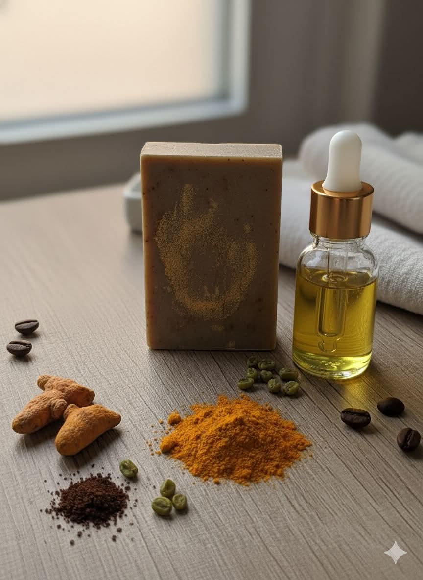 Jabón Café & Cúrcuma | Exfoliante + Iluminador Natural